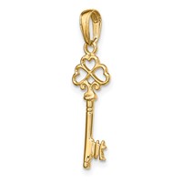 14K Polished 3-D Hearts Key Charm view 5