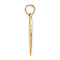 14K Yellow Gold Solid Happy Birthday Heart Charm view 2