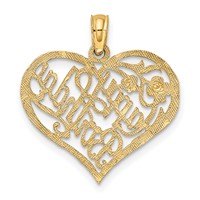 14K Yellow Gold Solid Happy Birthday Heart Charm view 4