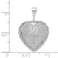 14K White Gold Reversible 50th Anniversary Our Love Grows Stronger Every Year Charm view 3