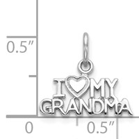 14K White Gold I Heart MY Grandma Charm view 3