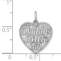 14K White Gold Polished Daddys Little Girl in Heart Charm view 3