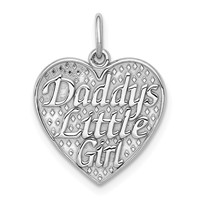 14K White Gold Polished Daddys Little Girl in Heart Charm view 1
