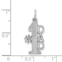14K White Gold Polished #1 Dad Charm view 3