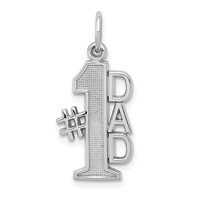 14K White Gold Polished #1 Dad Charm view 1