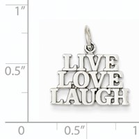 14K White Gold Polished Live Love Laugh Charm view 3