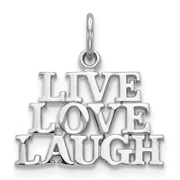14K White Gold Polished Live Love Laugh Charm view 1