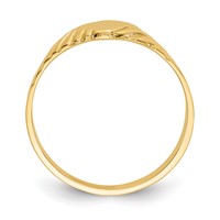 14K Yellow Gold 5.0x 5.0mm Open Back Fancy Square Signet Ring view 2
