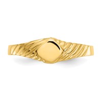 14K Yellow Gold 5.0x 5.0mm Open Back Fancy Square Signet Ring view 5