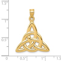14K Yellow Gold Polished Trinity Knot Pendant view 3