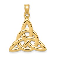 14K Yellow Gold Polished Trinity Knot Pendant view 1