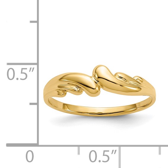 Gold Polished Wave Rings