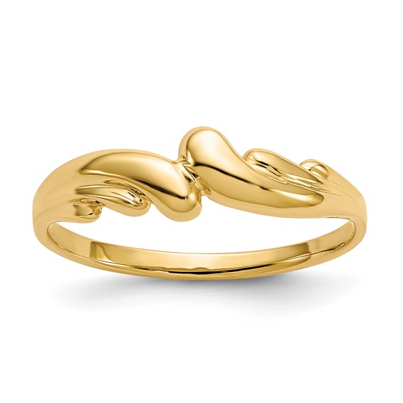 Gold Polished Wave Rings