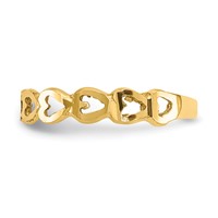 14K Yellow Gold Polished Hearts Ring view 4