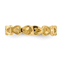 14K Yellow Gold Polished Hearts Ring view 5