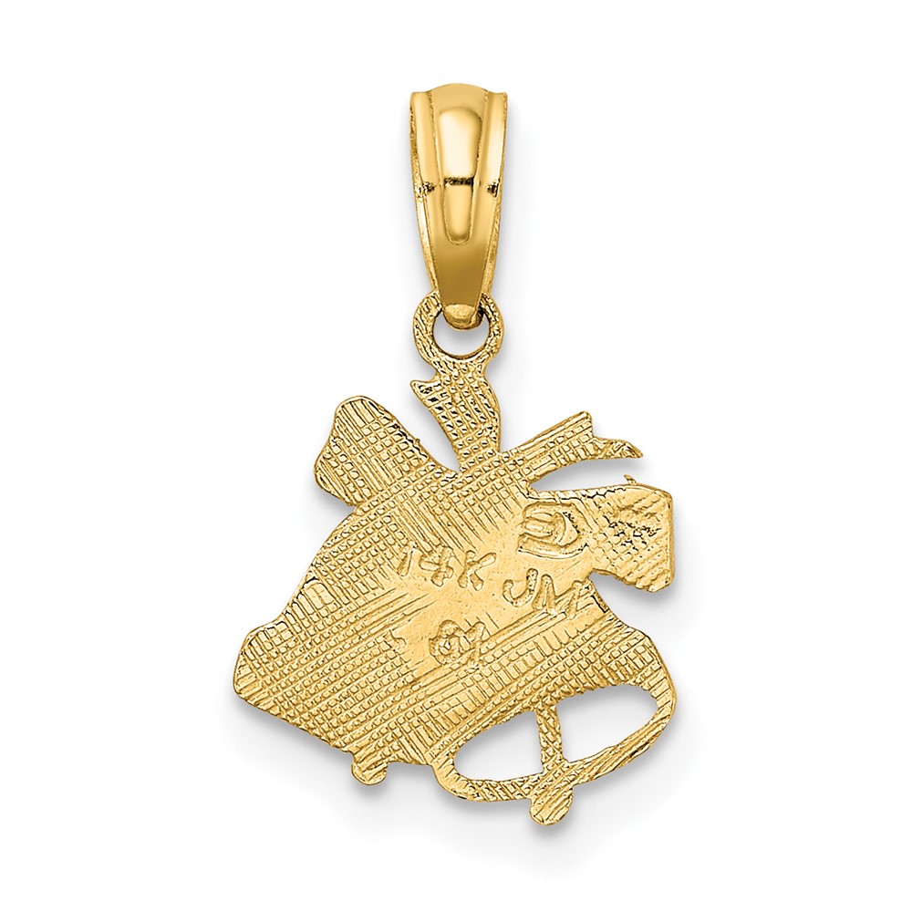 14k  Polished Christmas Bells Charm (D1127)