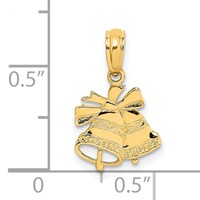 14K Yellow Gold Polished Christmas Bells Charm view 3