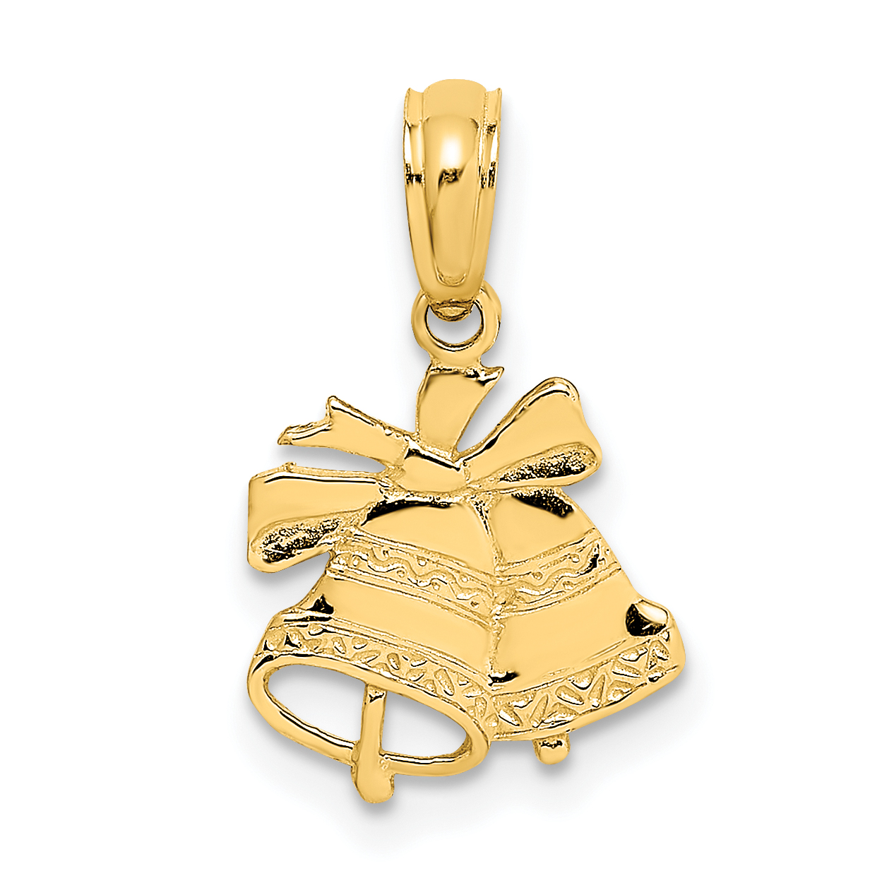 14k  Polished Christmas Bells Charm (D1127)