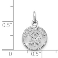 14K White Gold Polished Graduation Charm view 3