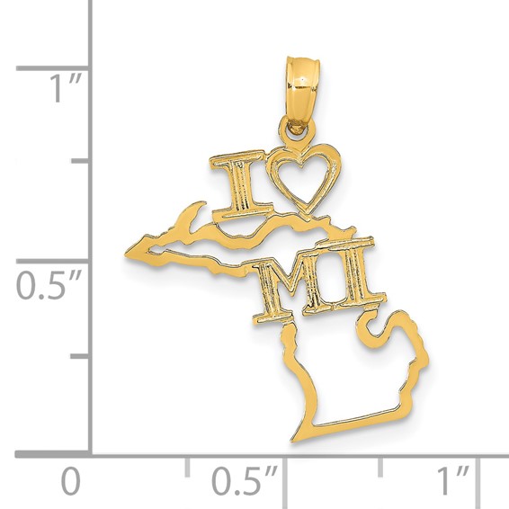 Gold Polished MichiganPendant