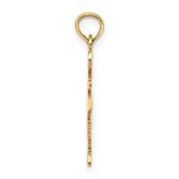 14K Yellow Gold Solid I Heart TX Texas State Pendant view 2