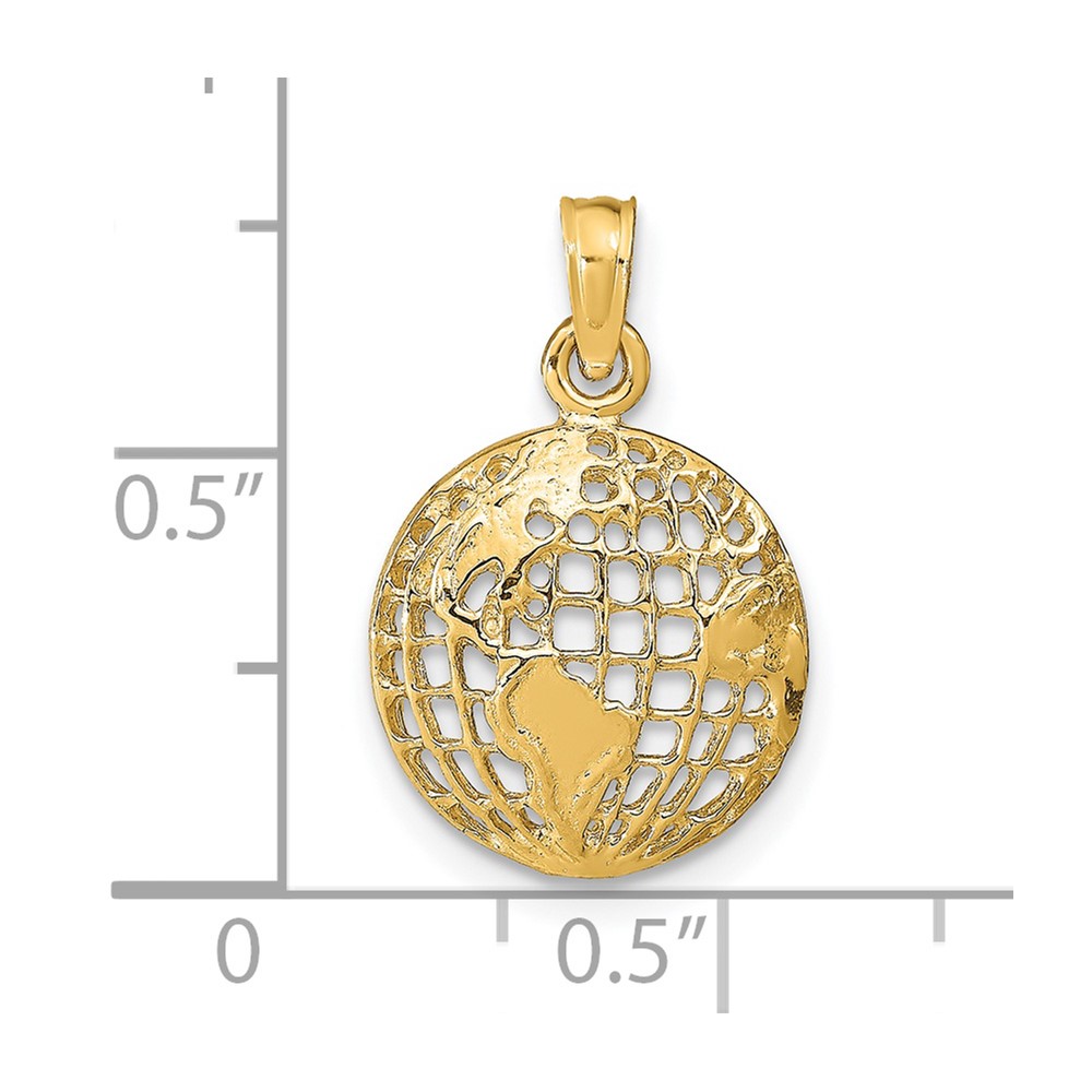 14k Polished Globe Pendant (D1208)