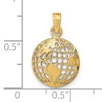 14K Yellow Gold Polished Cut-out Globe Pendant view 3