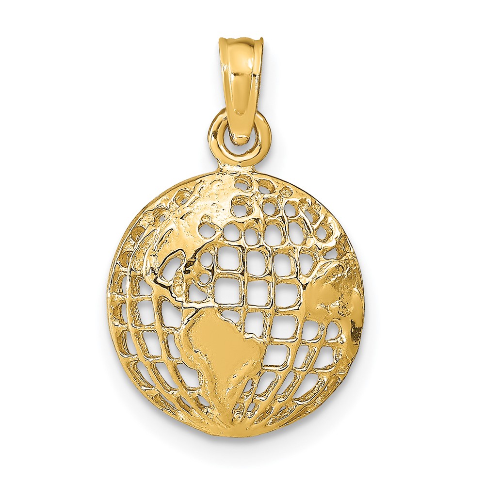 14k Polished Globe Pendant (D1208)