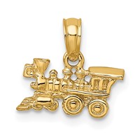 14K Yellow Gold 3-D Miniature Train Charm view 4