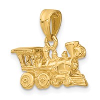14K Yellow Gold 3-D Miniature Train Charm view 5