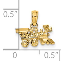 14K Yellow Gold 3-D Miniature Train Charm view 3