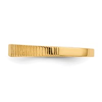 14K Yellow Gold Polished and Ridged 3.5x2.25mm Closed Back Rectangular Signet Ring - Size 2 view 3