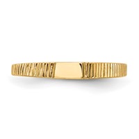 14K Yellow Gold Polished and Ridged 3.5x2.25mm Closed Back Rectangular Signet Ring - Size 2 view 4