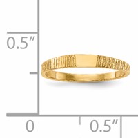 14K Yellow Gold Polished and Ridged 3.5x2.25mm Closed Back Rectangular Signet Ring - Size 2 view 5