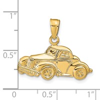 14K Yellow Gold Classic Antique Car Pendant view 3