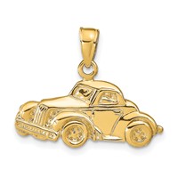 14K Yellow Gold Classic Antique Car Pendant view 1