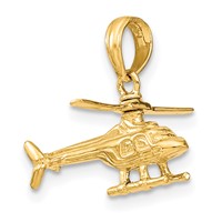 14K Yellow Gold 3-D Moveable Rotor Helicopter Pendant view 5