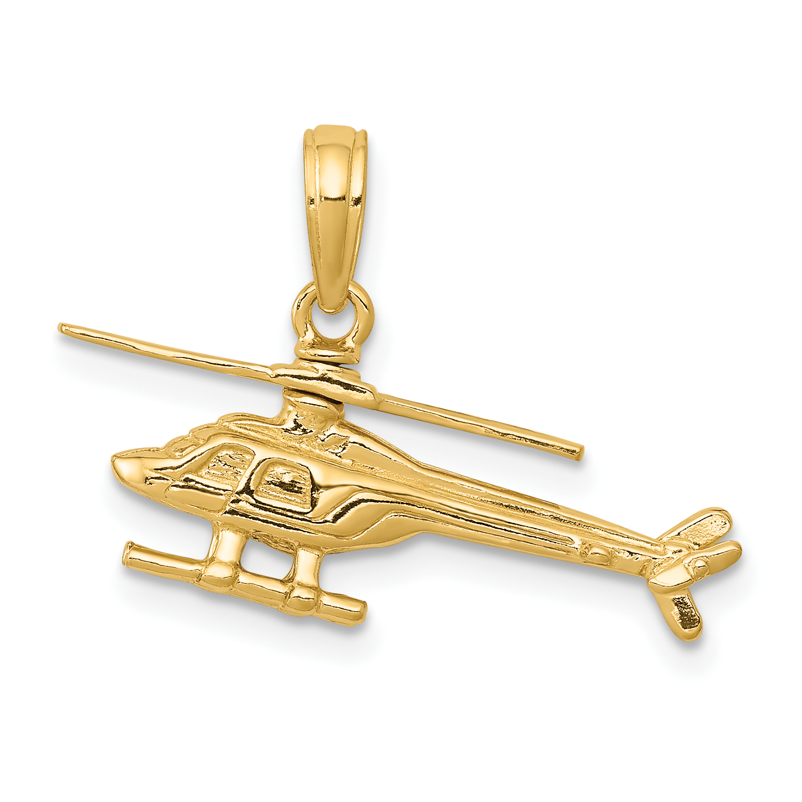 14k 3-D Moveable Helicopter Pendant (D1221)