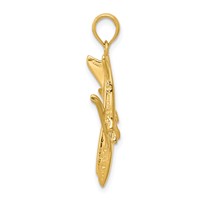 14K Yellow Gold 3-D Jet Pendant view 2