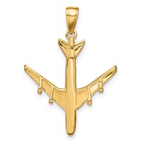 14K Yellow Gold 3-D Jet Pendant view 3