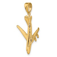 14K Yellow Gold 3-D Jet Pendant view 5