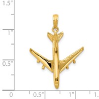 14K Yellow Gold 3-D Jet Pendant view 4