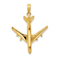 14K Yellow Gold 3-D Jet Pendant view 1