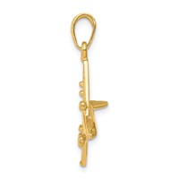 14K Yellow Gold 3-D Jet Pendant view 2