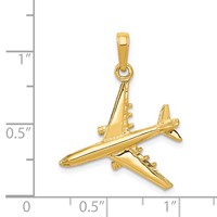 14K Yellow Gold 3-D Jet Pendant view 4