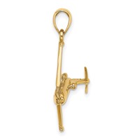 14K Yellow Gold 3-D Jet Charm view 2