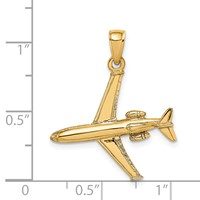 14K Yellow Gold 3-D Jet Charm view 3