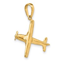14K 3-D High-Wing Airplane Pendant view 5