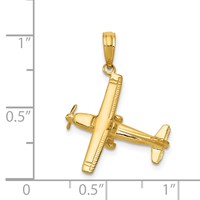 14K 3-D High-Wing Airplane Pendant view 4