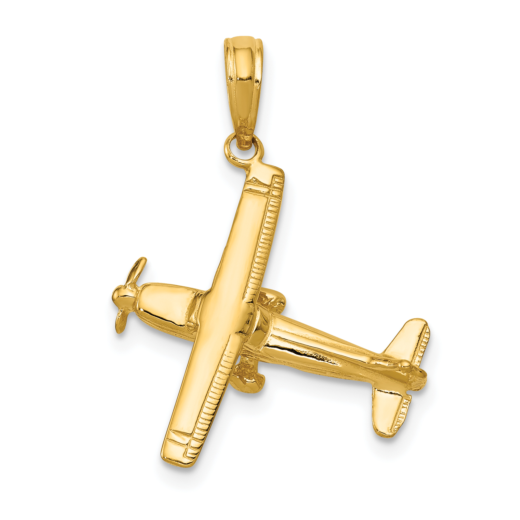 14k 3-D High-Wing Airplane Pendant (D1226)